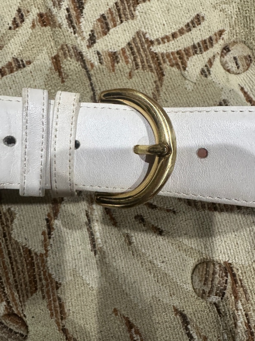 Vintage Ivory & Brass Coach Belt